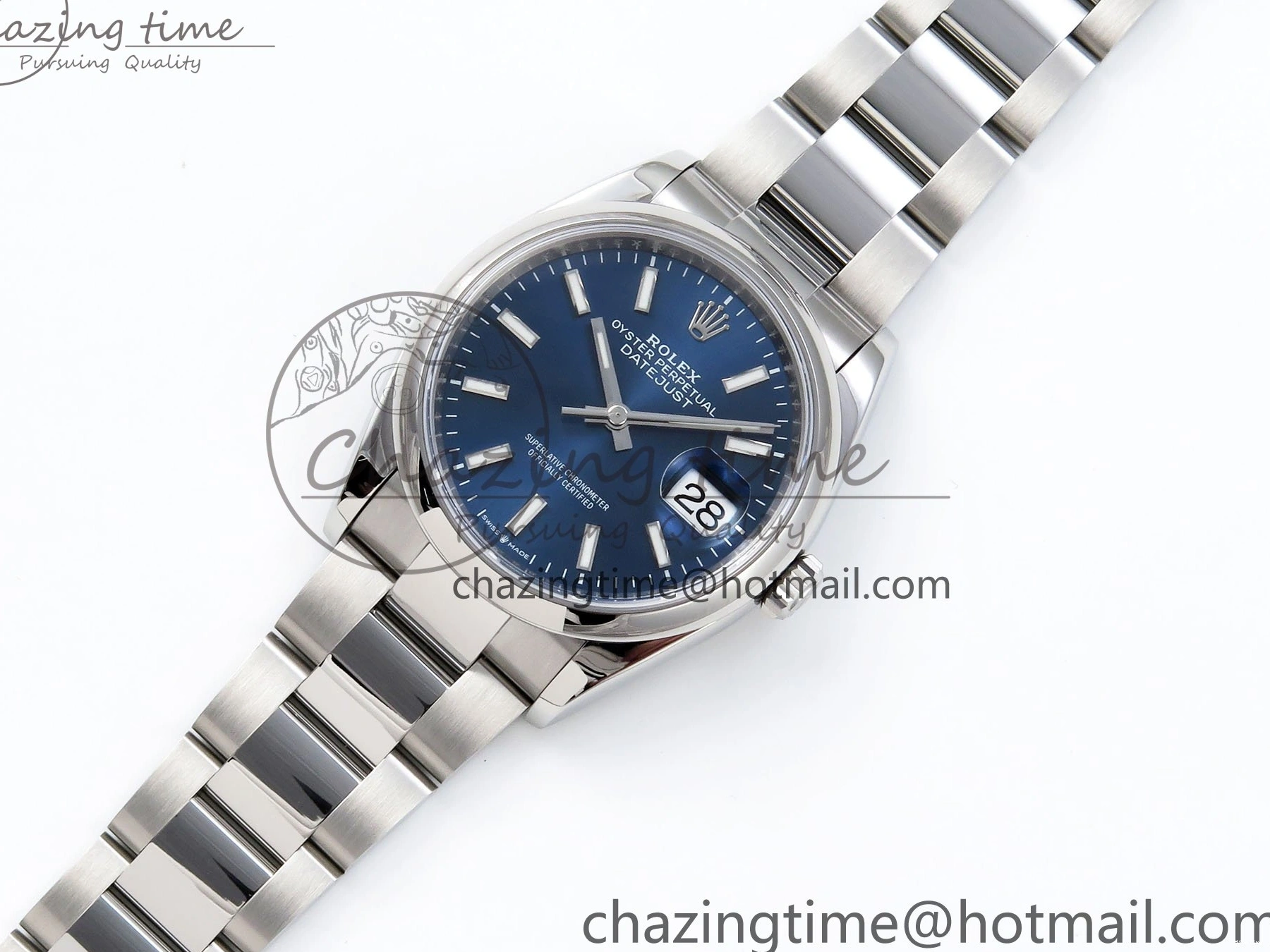 MiroTime 0208 DateJust 36 SS 126200 VSF 1:1 Best Edition 904L Steel Blue Dial on Oyster Bracelet VS Affordable 1676